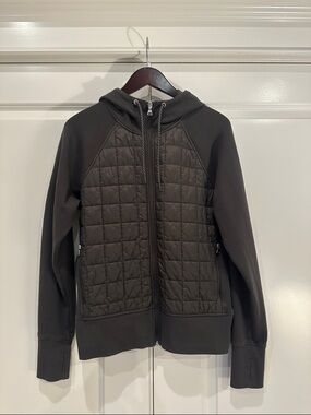 Old Navy Dynamic Fleece Hooded Jacket olive green medium tall